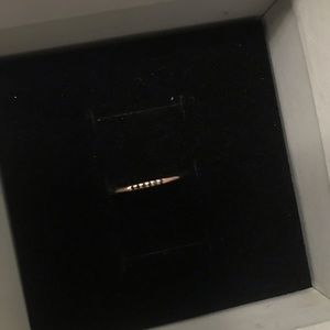 Mejuri rose gold diamonds line ring black 8